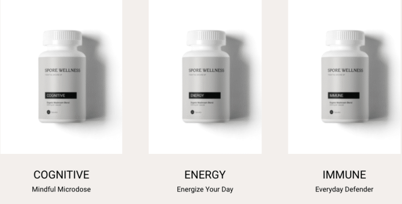 Spore Wellness Microdosing Paddenstoel Capsules - De Micro Bundel (Cognitief, Energie, & Immuun)